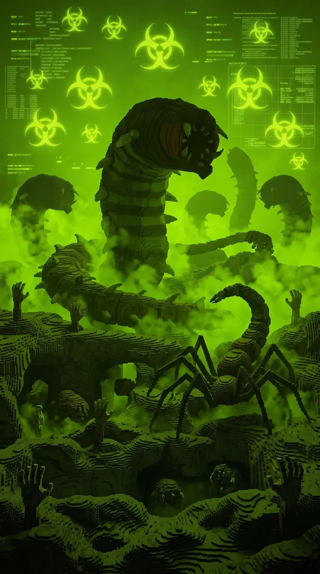 Purge Protocol key art with biohazard symbols and green smoke